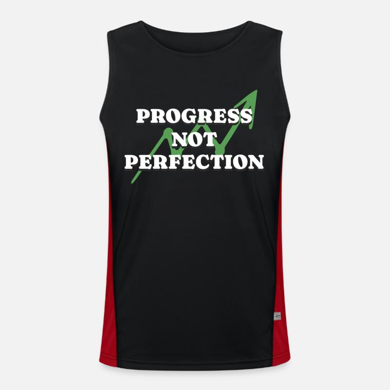 Progress Not Perfection Personal Development - Men's Functional Contrast Tank Top - black/red