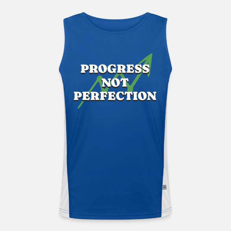 Progress Not Perfection Personal Development Men's Functional Contrast Tank Top 