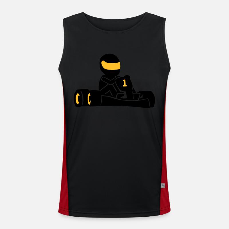 Kart racing - Men's Functional Contrast Tank Top  - black/red