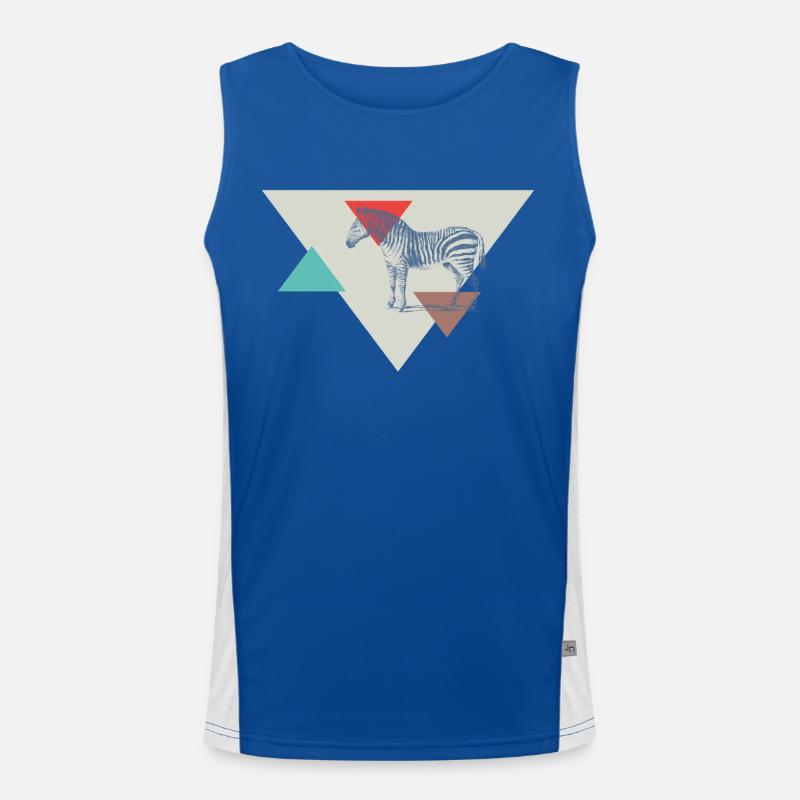 Zebra triangle design Men's Functional Contrast Tank Top 