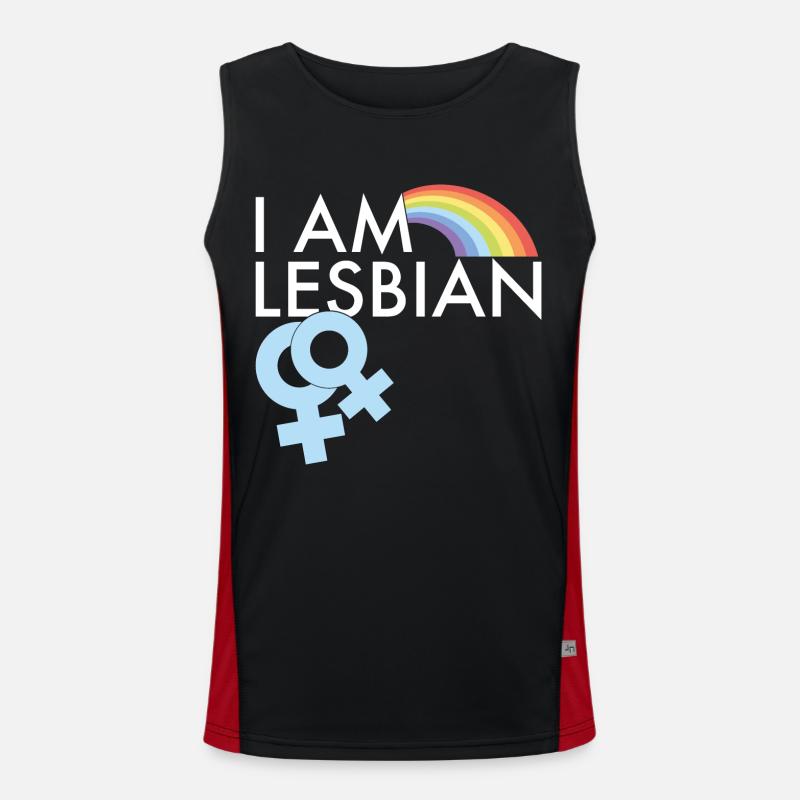 Ich bin lesbisch Funktionelles Kontrast-Tank Top für Männer 