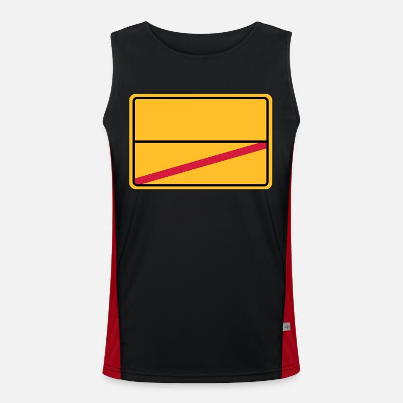 Ortsschild Ende - blanko Funktionelles Kontrast-Tank Top für Männer 