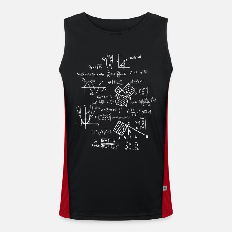 Mathematik Mathe Mathematiker mathematisch Formeln Funktionelles Kontrast-Tank Top für Männer 