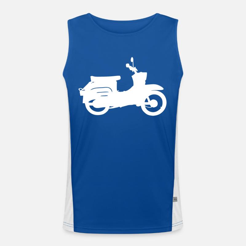 Schwalbenfahrer Simson Schwalbe Kult Roller DDR Funktionelles Kontrast-Tank Top für Männer 