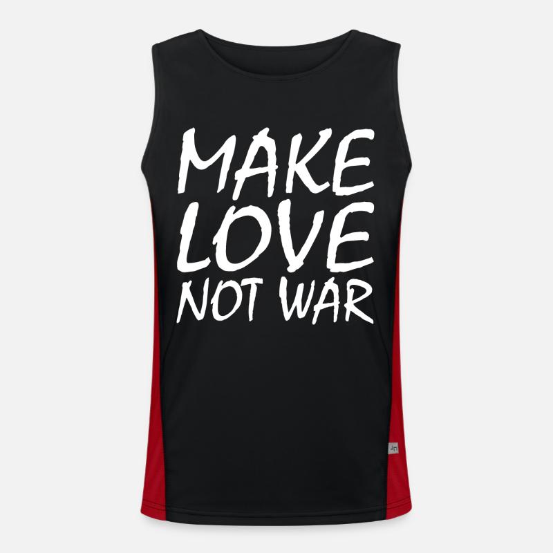 Make love not war - Men's Functional Contrast Tank Top  - black/red