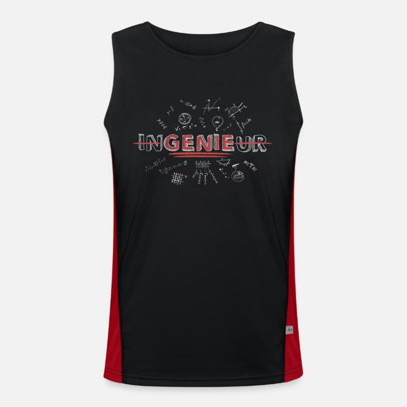 Engineer or genius? - Men's Functional Contrast Tank Top  - black/red