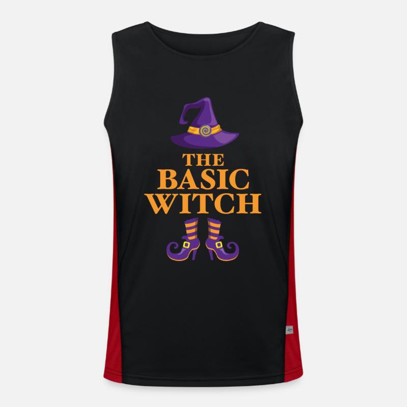 The Basic Witch - Men's Functional Contrast Tank Top  - black/red