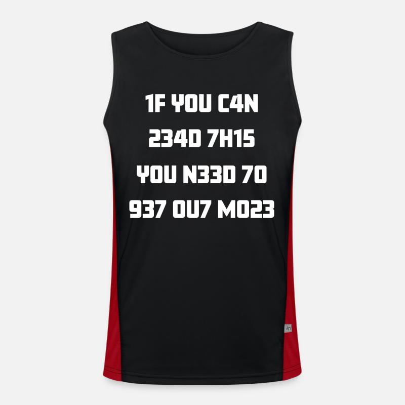 leetspeak leet read encrypted gamer 1337 Men's Functional Contrast Tank Top 