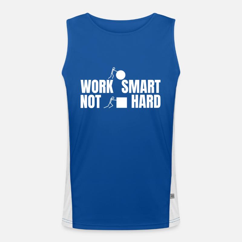 Work smart not hard - motivating saying Men's Functional Contrast Tank Top 