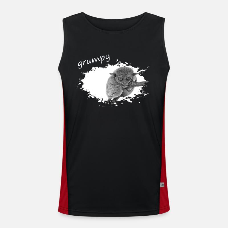 grumpy monkey Tarsier Maki Funktionelles Kontrast-Tank Top für Männer 