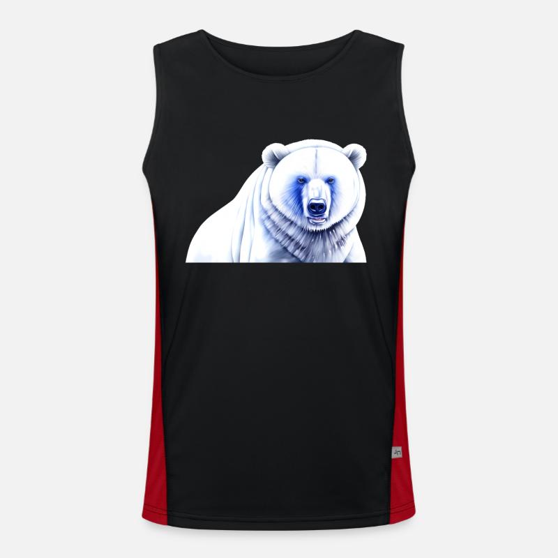 Ours polaire bleu-blanc Débardeur respirant contrasté Homme 