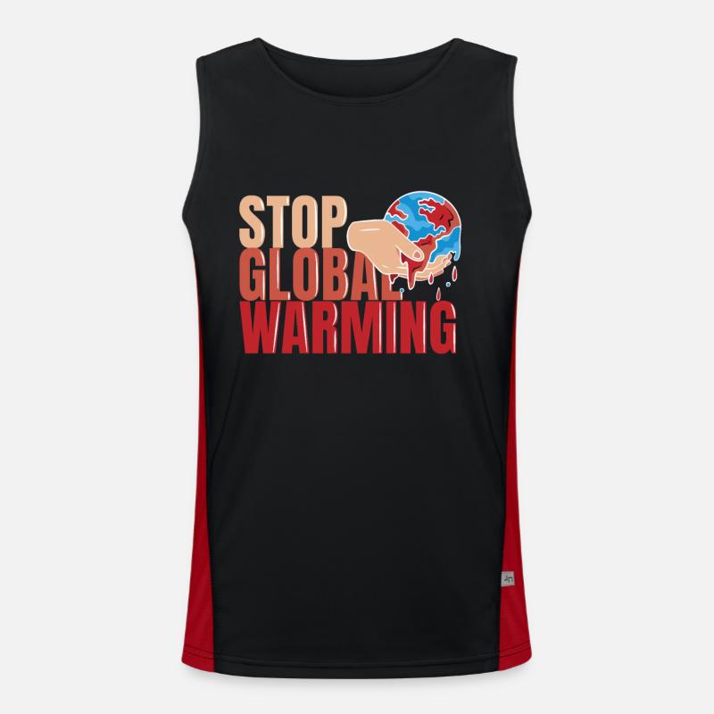 STOP GLOBAL WARMING - Klimawandel - Klimaschutz Funktionelles Kontrast-Tank Top für Männer 