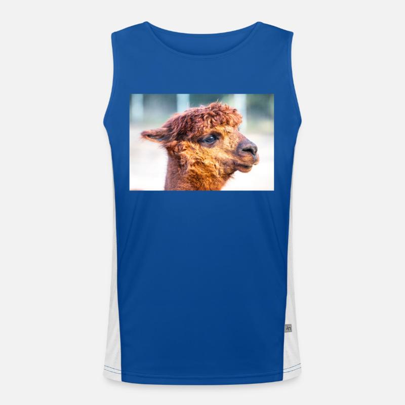Alpaca (in german Alpaka) Vicugna pacos Men's Functional Contrast Tank Top 