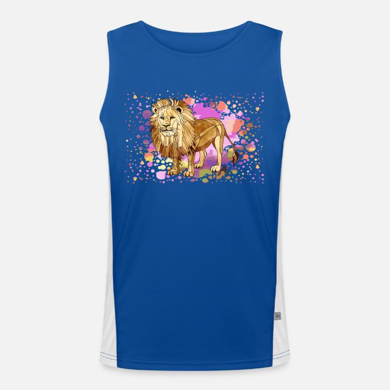Löwe Funktionelles Kontrast-Tank Top für Männer 