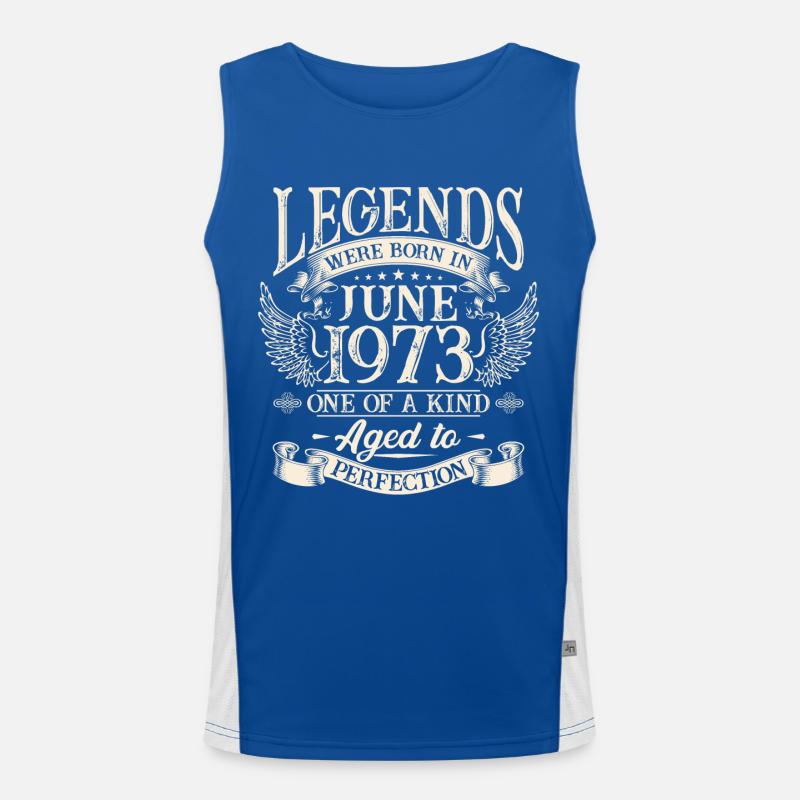 Legends were born in June 1973 Men's Functional Contrast Tank Top 
