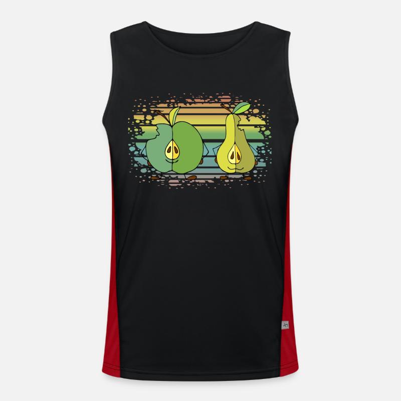 Apfel und Birne Funktionelles Kontrast-Tank Top für Männer 