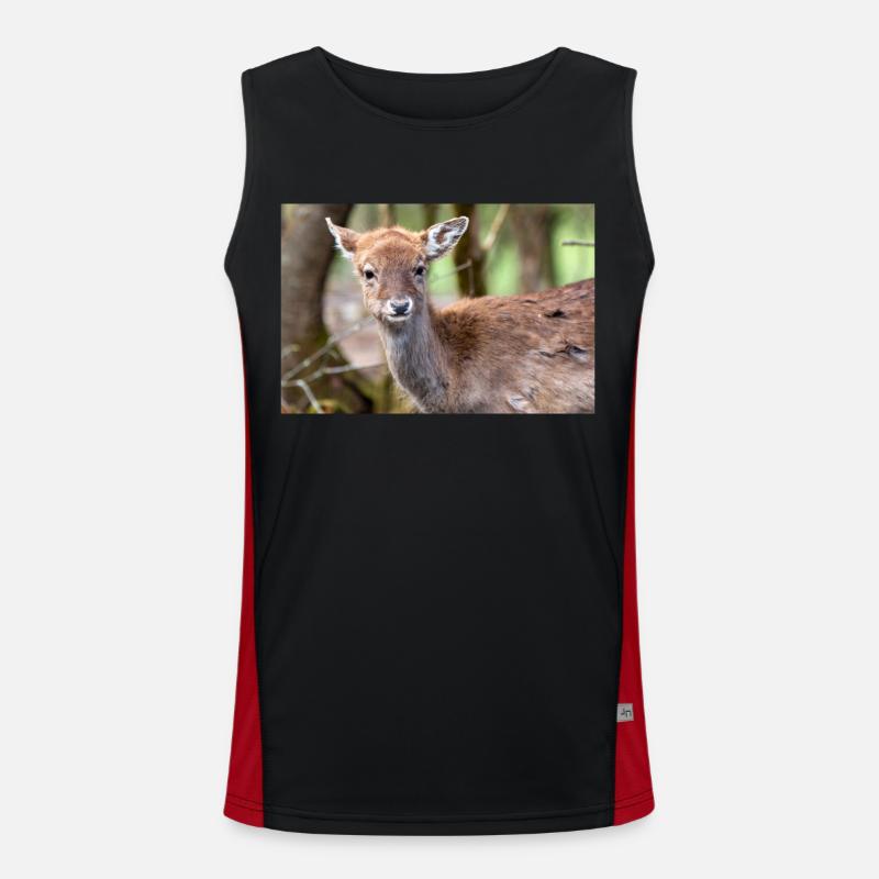 Fallow Deer (in german Damwild or Damhirsch) Dama Men's Functional Contrast Tank Top 