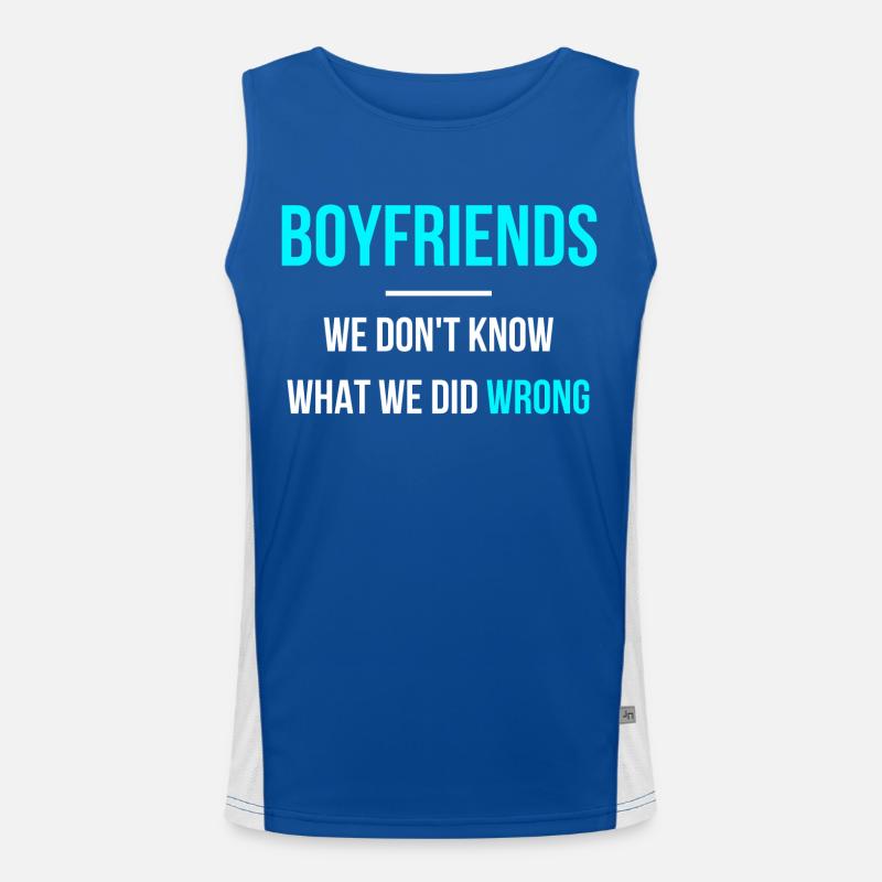 boyfriends we don't know what we did wrong Men's Functional Contrast Tank Top 