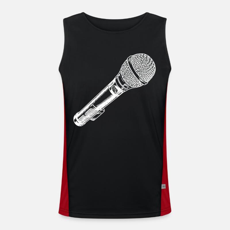 Microphone dessiné à la main Débardeur respirant contrasté Homme 