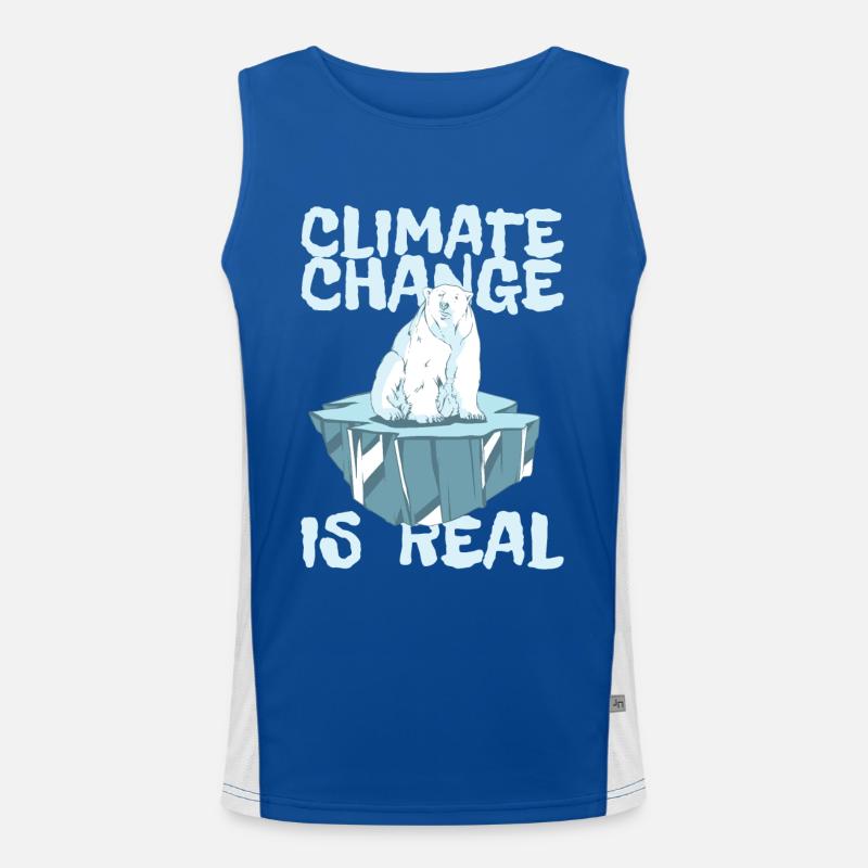 CLIMATE CHANGE IS REAL - Climate Change Climate Protection Men's Functional Contrast Tank Top 