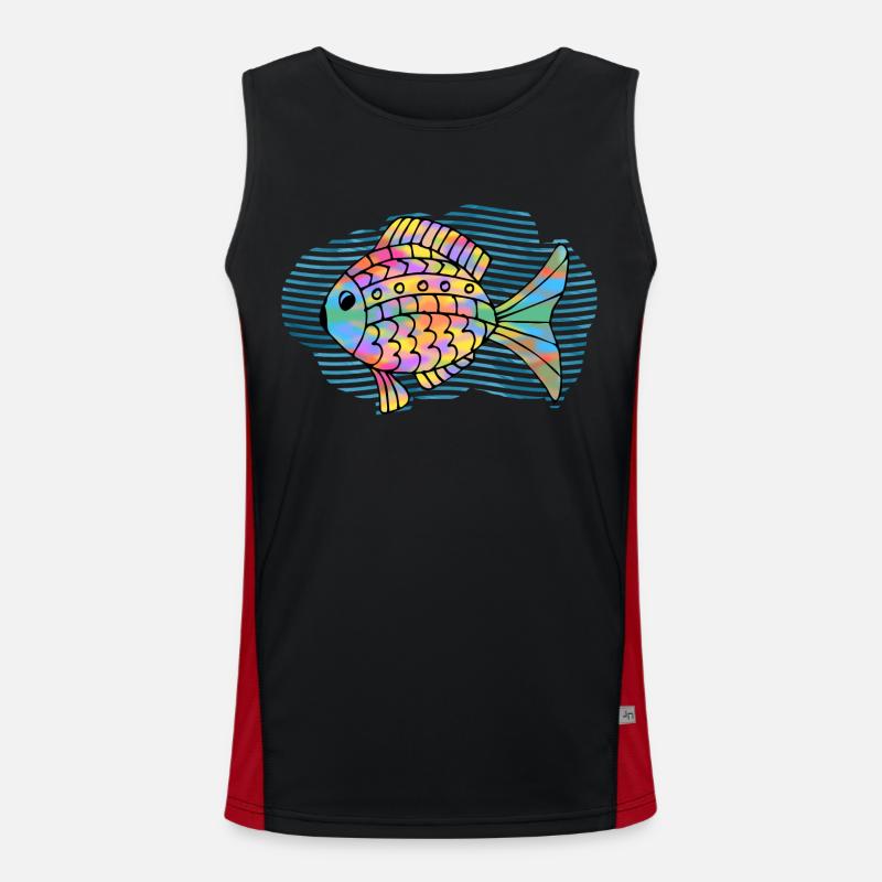 Fisch Funktionelles Kontrast-Tank Top für Männer 