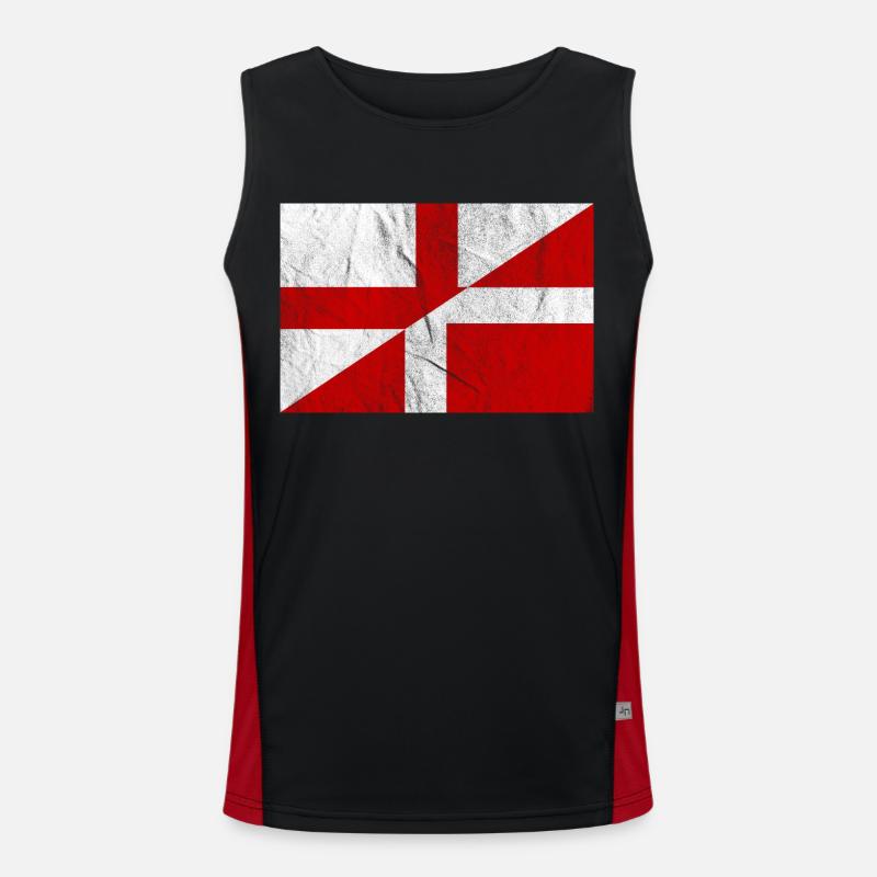 Drapeau de l’Angleterre du Danemark Vintage Débardeur respirant contrasté Homme 