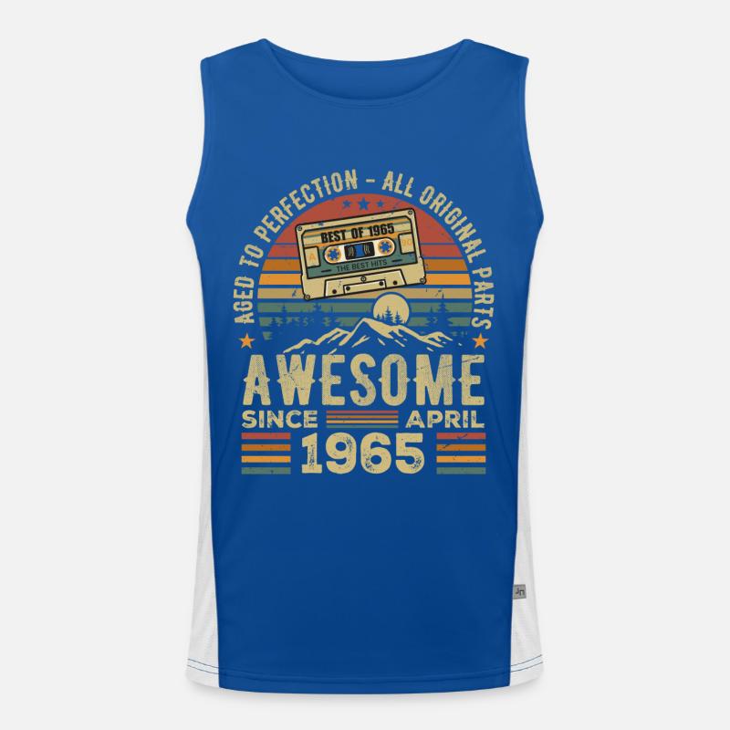 April 1965 Vintage-Geburtstags-Retro-Geschenk Funktionelles Kontrast-Tank Top für Männer 