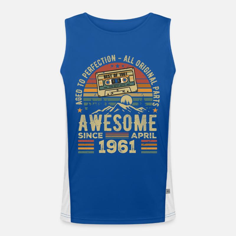 April 1961 Vintage Retro Geburtstagsgeschenk Funktionelles Kontrast-Tank Top für Männer 