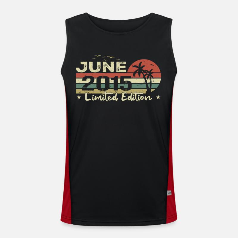 9. Juni Jahrestag Geboren 2015 Vibe Funktionelles Kontrast-Tank Top für Männer 