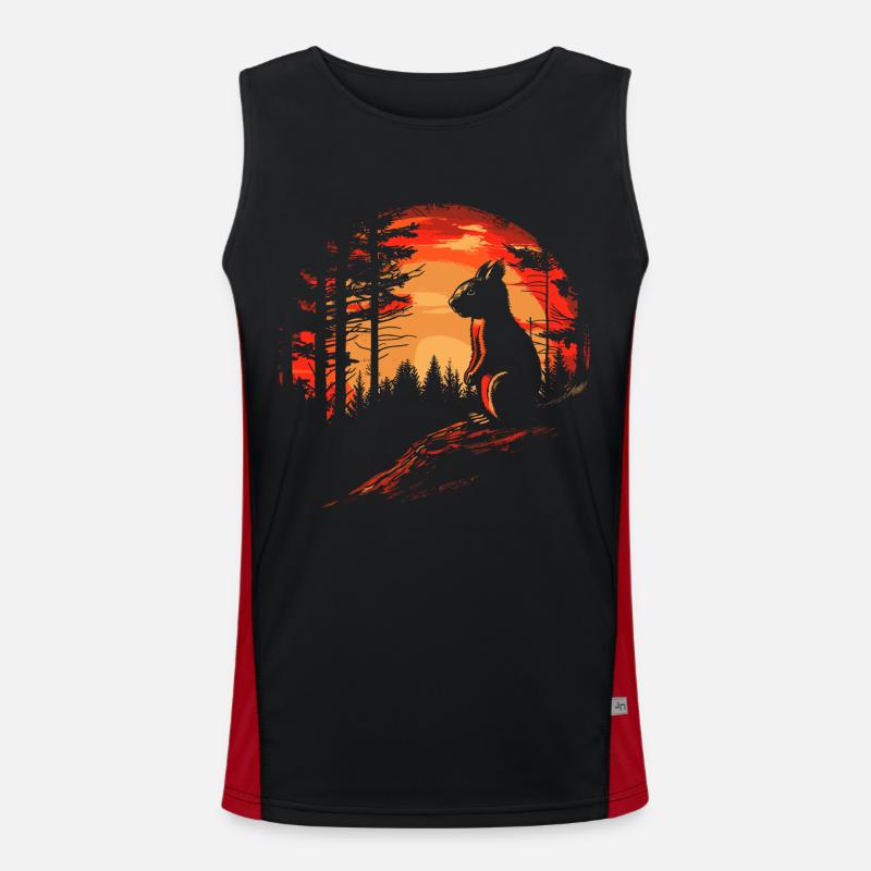 Eichhörnchen Wald Baumhörnchen Hörnchen Funktionelles Kontrast-Tank Top für Männer 