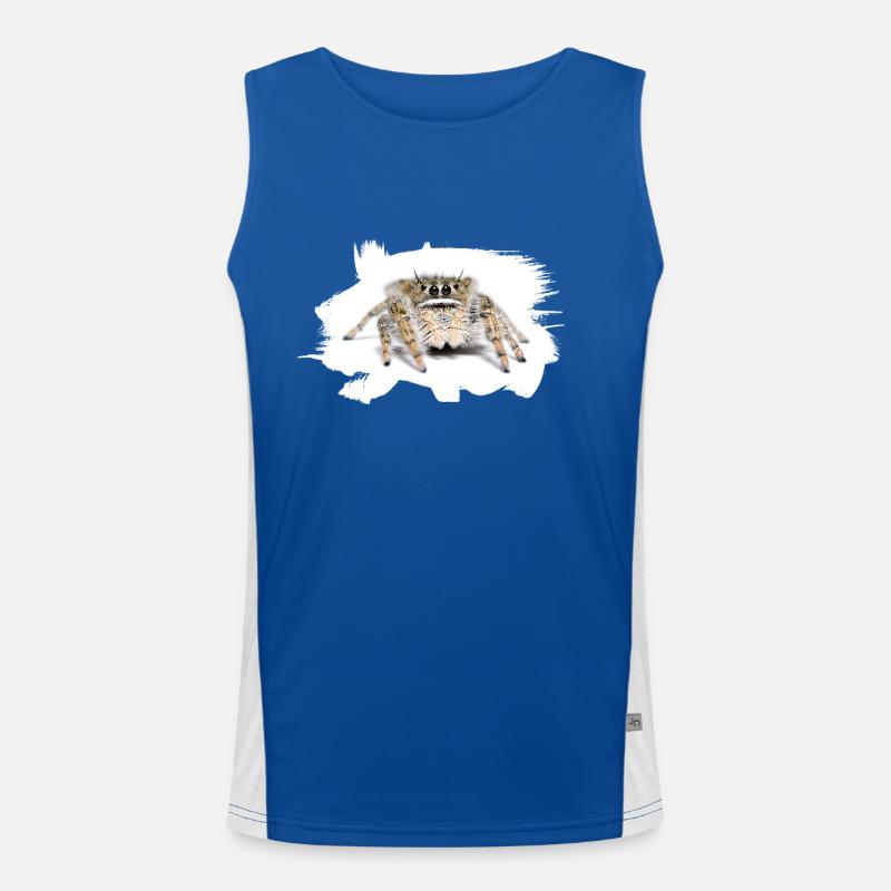 Phidippus texanus jumping spider, spring spinne. Funktionelles Kontrast-Tank Top für Männer 