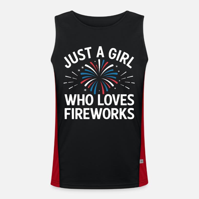 Pyrotechnics Fireworks Pyrotechnics - Men's Functional Contrast Tank Top  - black/red