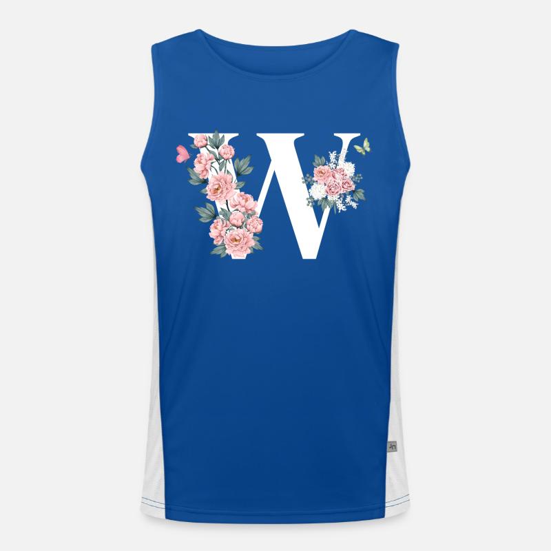 Lettre w fleurs rose Débardeur respirant contrasté Homme 