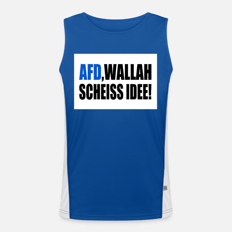 Afd wallah scheiss idee Funktionelles Kontrast-Tank Top für Männer 