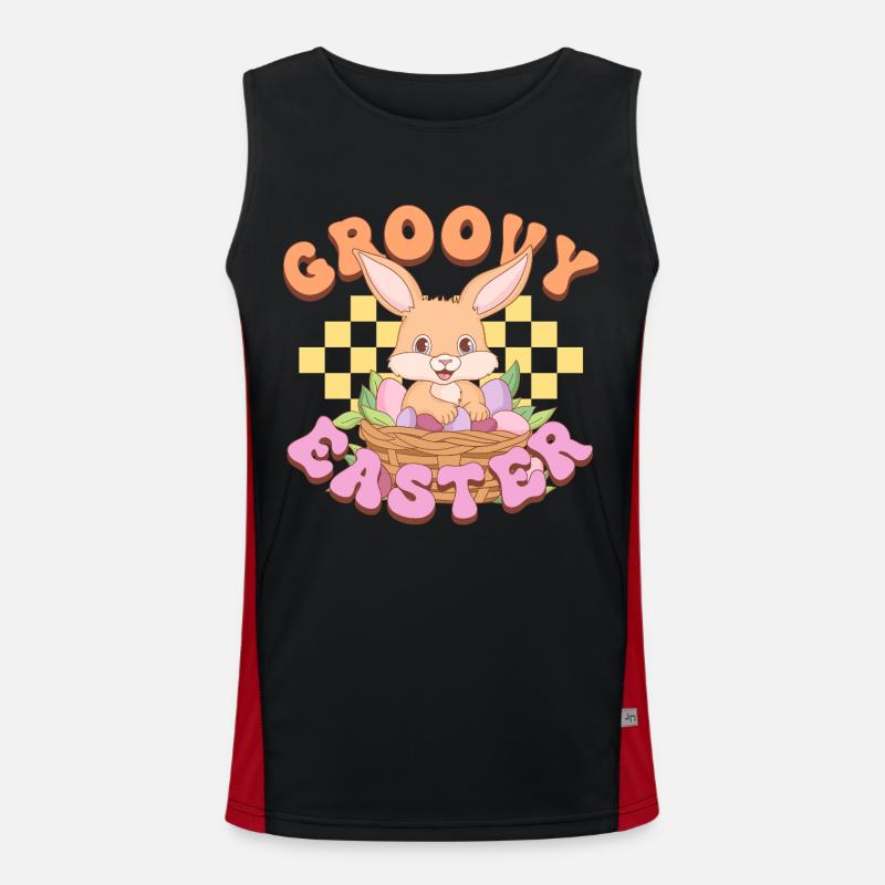 Groovy Easter Funktionelles Kontrast-Tank Top für Männer 