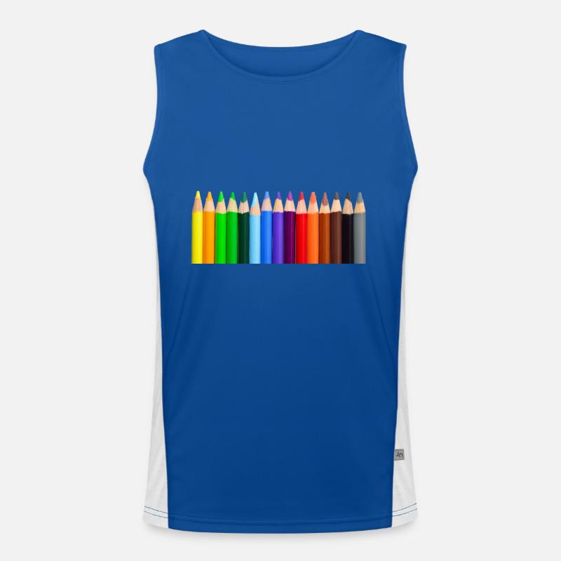 Bunte Stifte Funktionelles Kontrast-Tank Top für Männer 