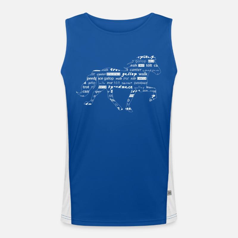 töltend horse with text - white Men's Functional Contrast Tank Top 
