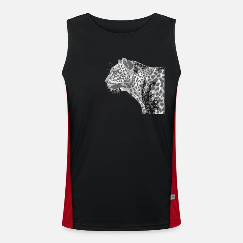 leopard Funktionelles Kontrast-Tank Top für Männer 