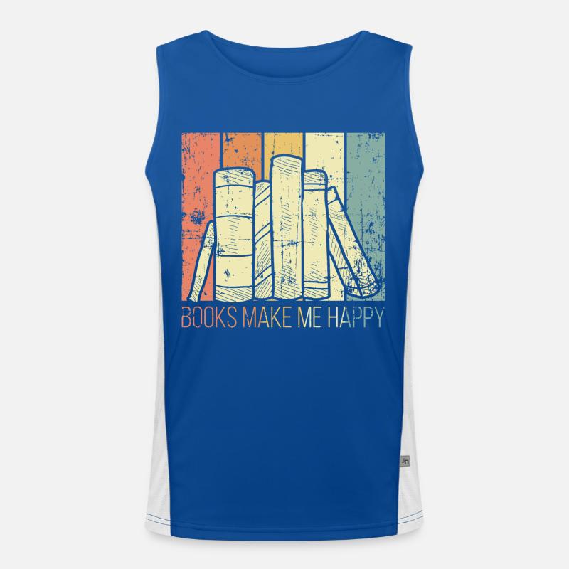 Books make me happy Men's Functional Contrast Tank Top 