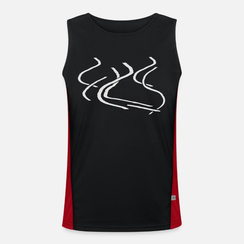 Skiing - Men's Functional Contrast Tank Top  - black/red