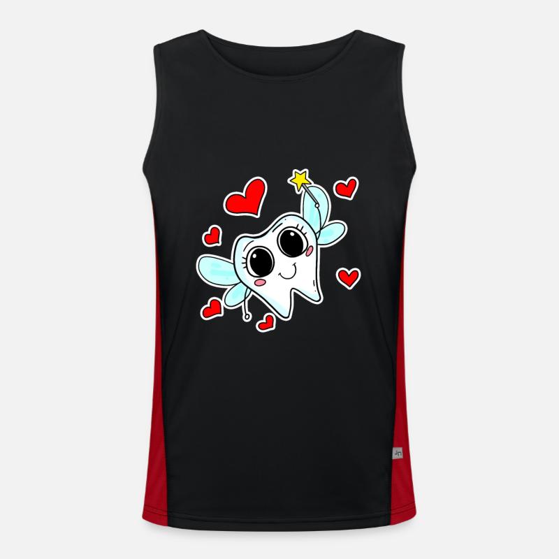 Tooth fairy tooth magic - Men's Functional Contrast Tank Top  - black/red