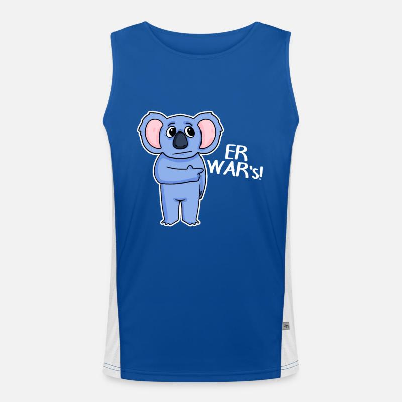 Koala lustig - Er war es Funktionelles Kontrast-Tank Top für Männer 
