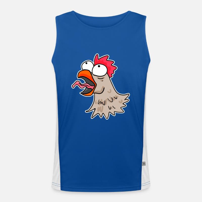 Huhn Kopf Hähnchen Funktionelles Kontrast-Tank Top für Männer 