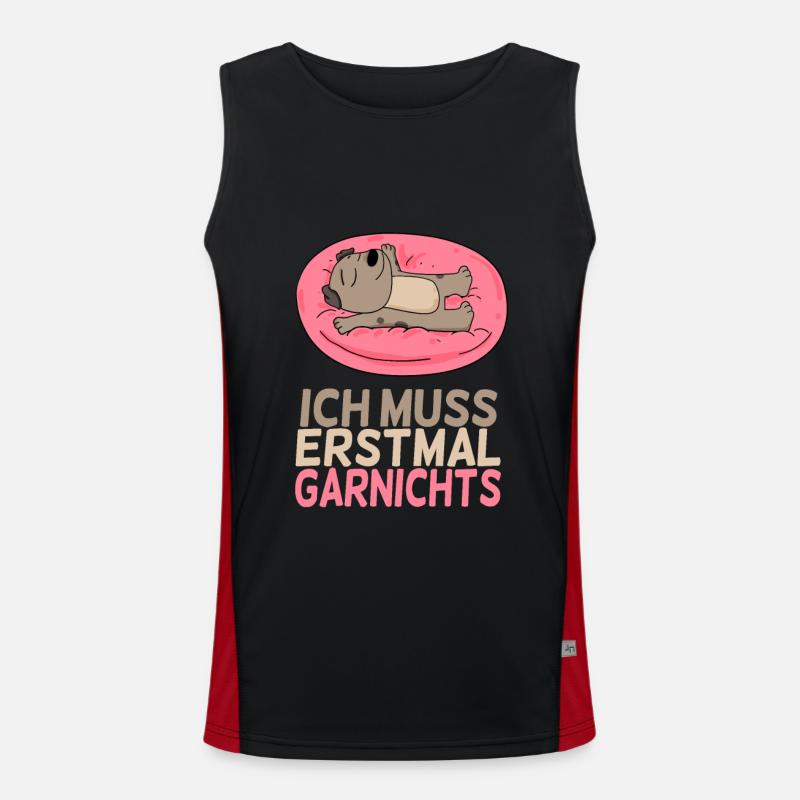 Ich muss erstmal Garnichts - lustiger Spruch Funktionelles Kontrast-Tank Top für Männer 