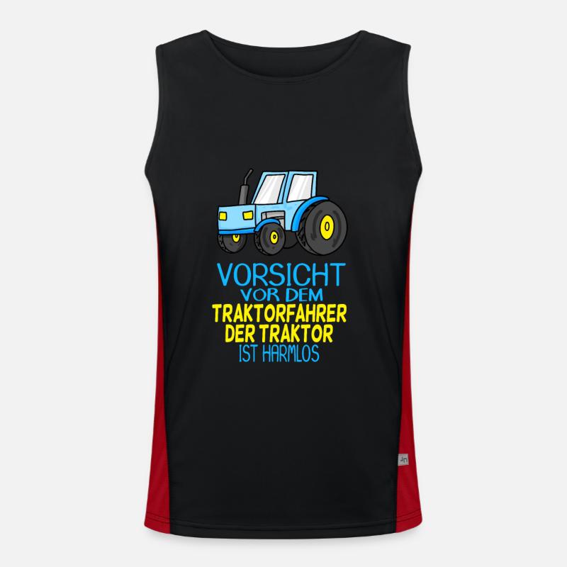 Trecker Traktorfahrer Geschenk Funktionelles Kontrast-Tank Top für Männer 