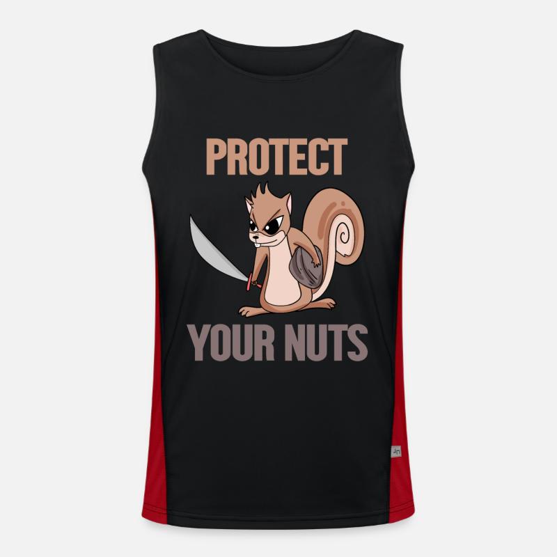 Funny squirrel gift - Men's Functional Contrast Tank Top  - black/red