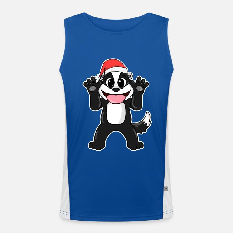 Weihnachten tier Funktionelles Kontrast-Tank Top für Männer 