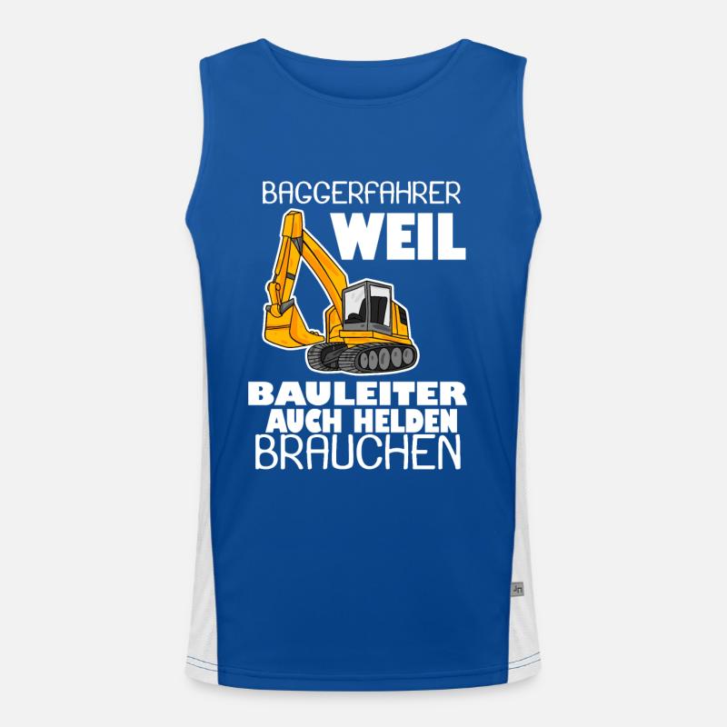 Bagger Baggerfahrer Spruch Funktionelles Kontrast-Tank Top für Männer 