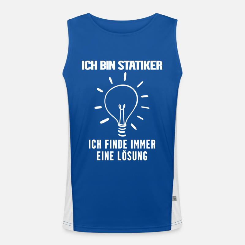 Statiker lustiger Spruch Funktionelles Kontrast-Tank Top für Männer 