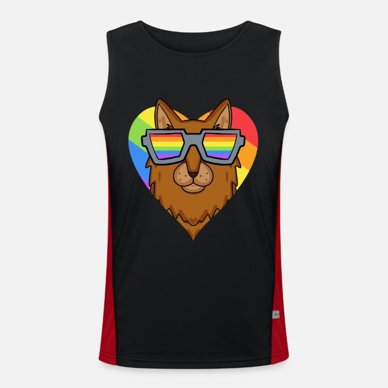LGBT Cat Somali Rainbow Men's Functional Contrast Tank Top 